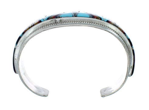 Zuni Multicolor Inlay Sterling Silver Cuff Bracelet NX11590